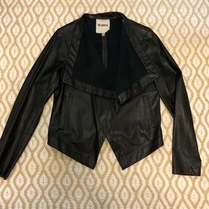 BB Dakota Faux Black Leather Suede Jacket - Medium